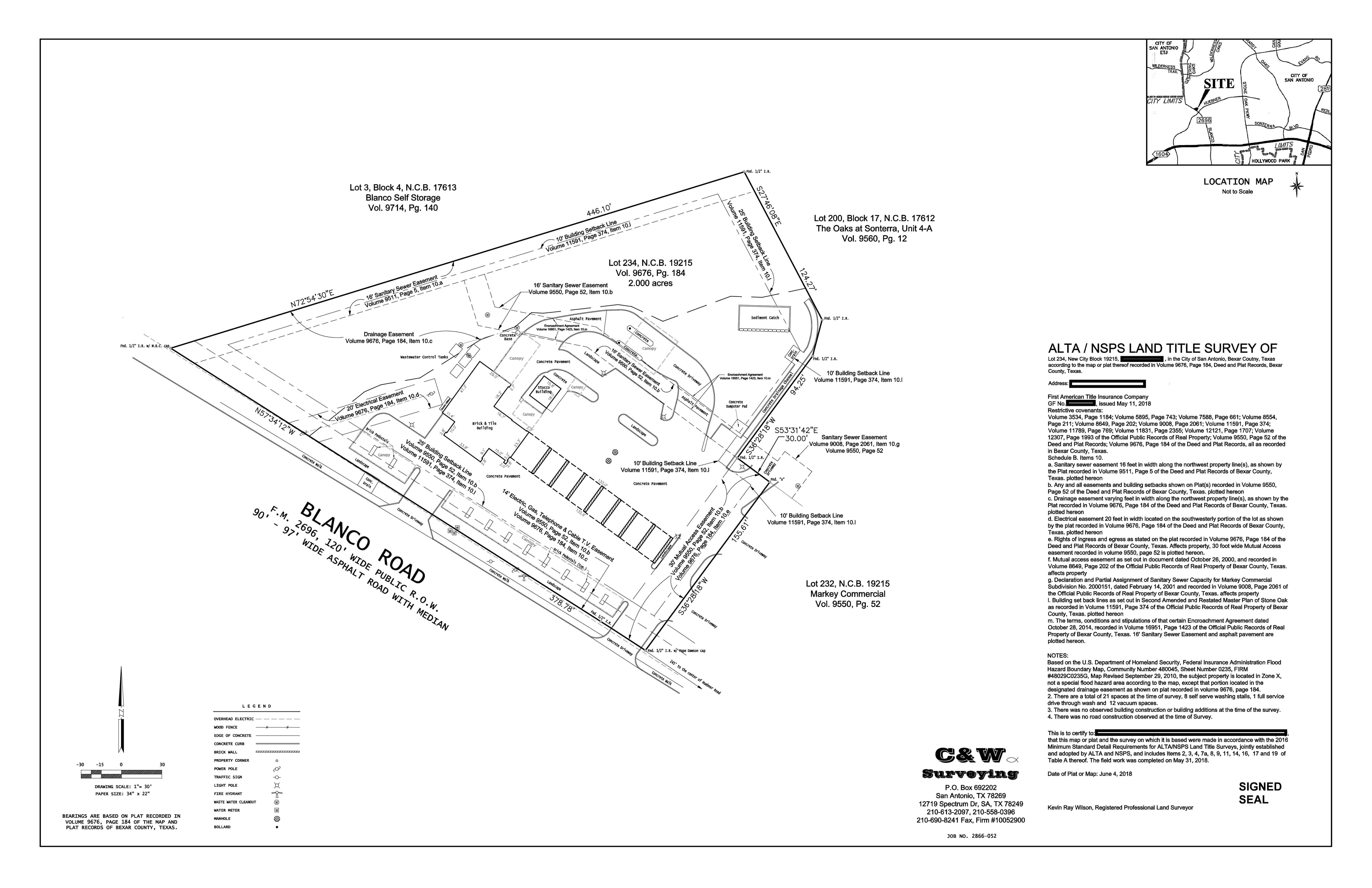 A sample ALTA/NSPS survey