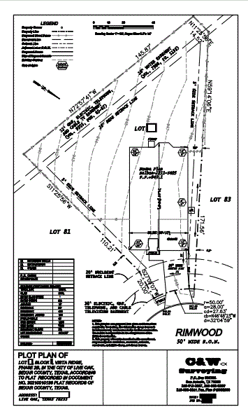 We can generate a  Plot Plan for the Builder from the foundation plans.